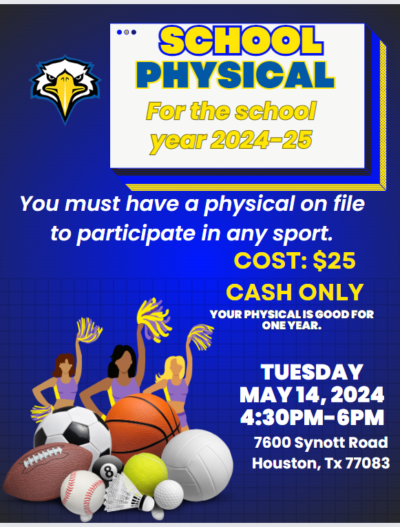 Get your sports physical out of the way for next school year! This evening! #iamkms #ReachingNewHeights #wearealief