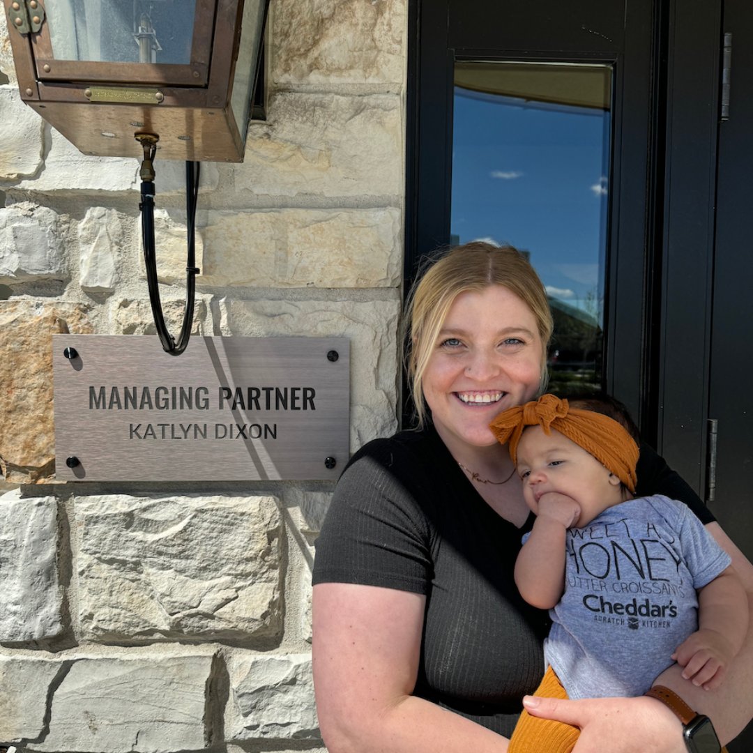 Managing Partner, Katie Dixon, loves inspiring her Cheddar's team and watching them grow. This year, she gets to watch her own family grow too. 😉
 
Happy Mother's Day to Katie and all moms on #TeamCheddars!
