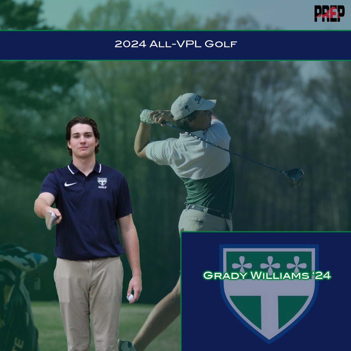 Congratulations to Grady Williams '24 for earning his spot on All-VPL for his performance at the championships! Titan nation is proud of you!