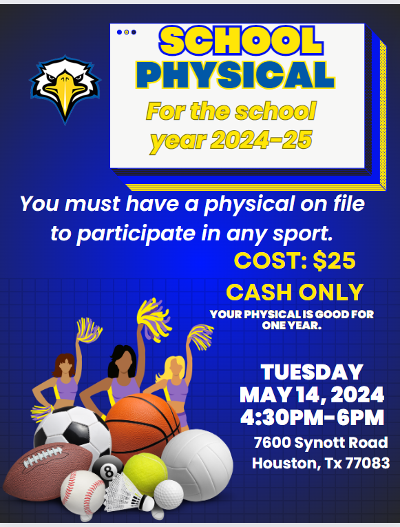 Get your sports physical out of the way for next school year! Tuesday, May 14th! #iamkms #ReachingNewHeights #wearealief