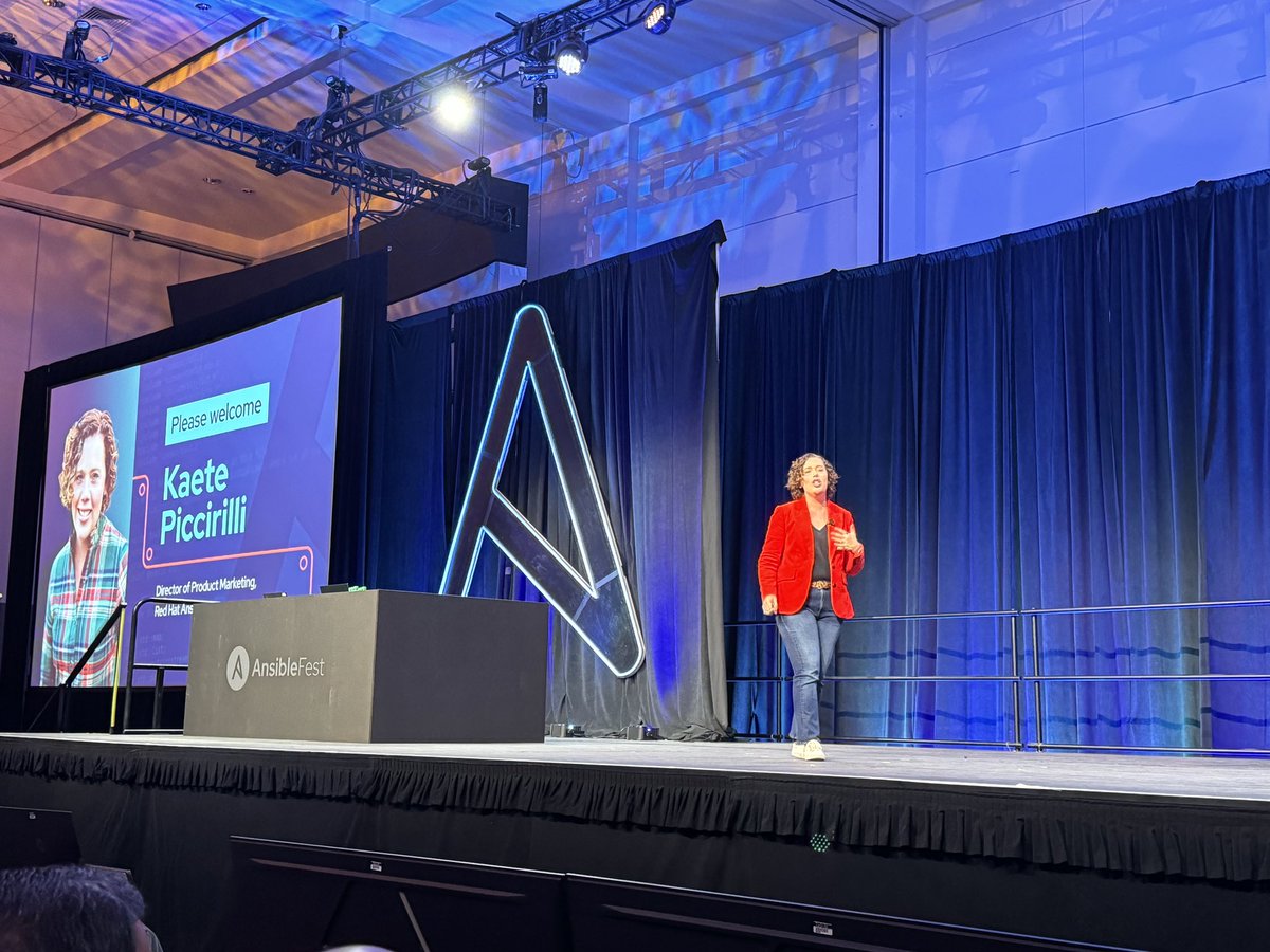 Steven Dickens (@stevendickens3) on Twitter photo .<a href="/kaetepiccirilli/">Kaete Piccirilli</a> kicks off the Ansible keynote!!!
Kaete is the perfect combo of nerd and marketer which makes her the perfect leader for Ansible marketing.
We are going to be talking about all things AI and automation.
#RHSummit .<a href="/kaetepiccirilli/">Kaete Piccirilli</a> kicks off the Ansible keynote!!!
Kaete is the perfect combo of nerd and marketer which makes her the perfect leader for Ansible marketing.
We are going to be talking about all things AI and automation.
#RHSummit