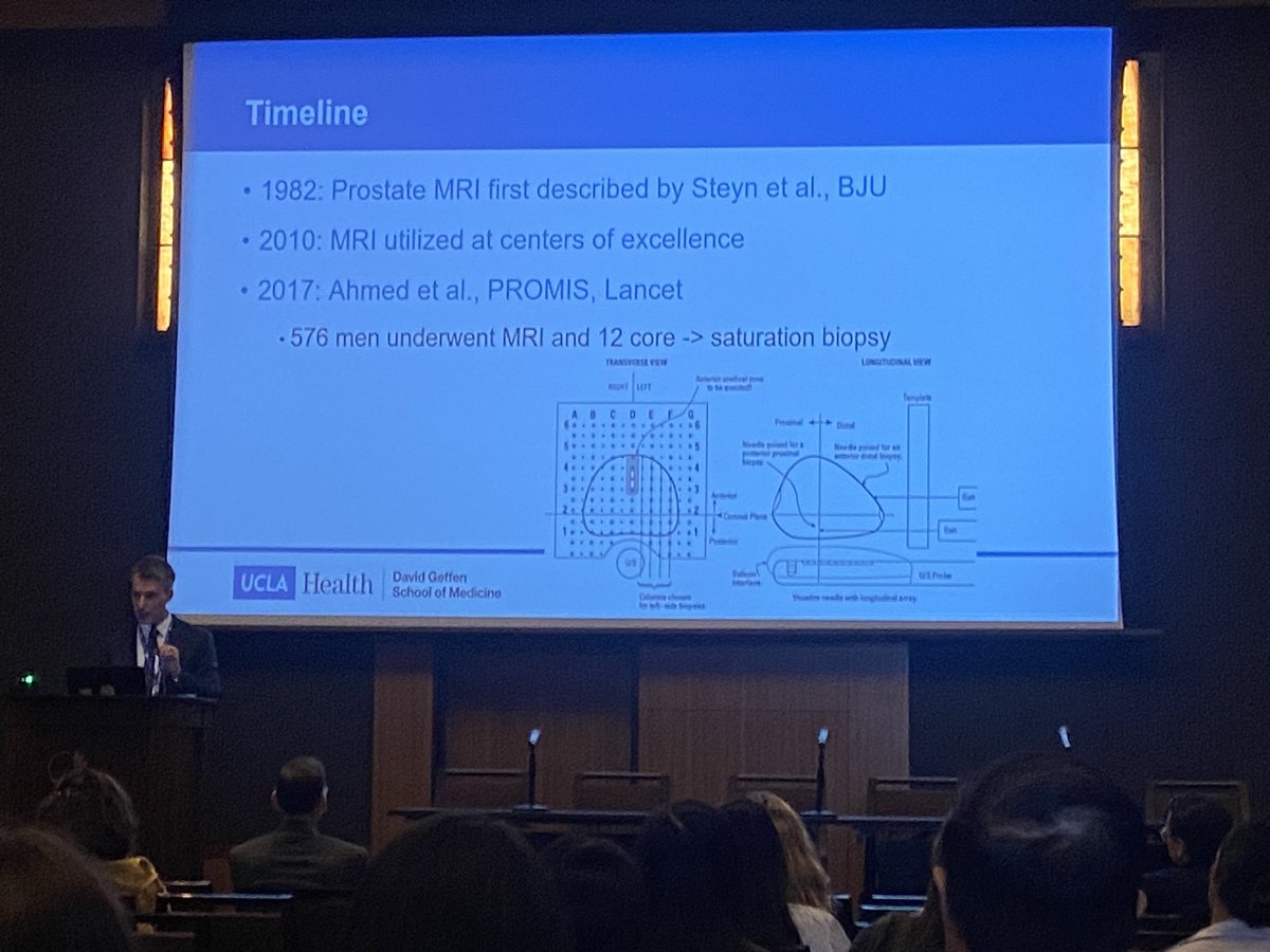 Amazing to see how prostate biopsy has evolved 👉@wayne_brisbane breaks down the history & where we hope to take the field 🕰️1926-first prostate biopsy. Open approach. Hospital stay= 5 days, frequent urine leaks after. @UCLAJCCC @UCLAHealth symposium @UclaUrology @PCFnews…
