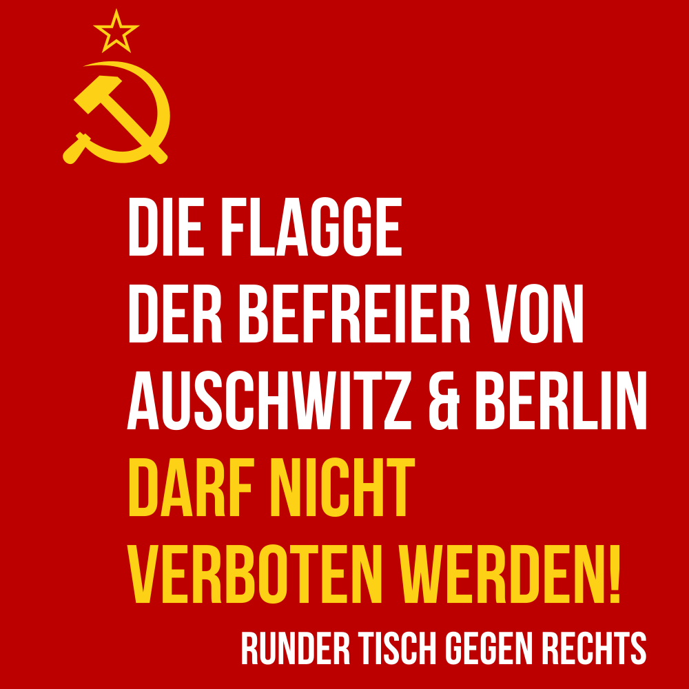 rotefahnenews's tweet photo. Berlin: Verbot sowjetischer Flaggen am 8./9. Mai untergräbt würdiges Gedenken

Der Runde Tisch gegen Rechts aus Radevormwald protestiert mit gegen das Verbot sowjetischer Flaggen am #TagderBefreiung vom Faschismus unter anderem in Berlin. #8Mai #9Mai

https://t.co/xY4kOyrEOr https://t.co/ImeXXa6lil
