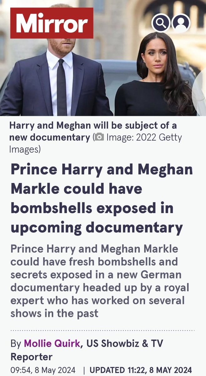 The tables have turned on #HarryandMeghan.

A new German documentary is set to tell Harkle secrets.

 #MeghanMarkleEXPOSED