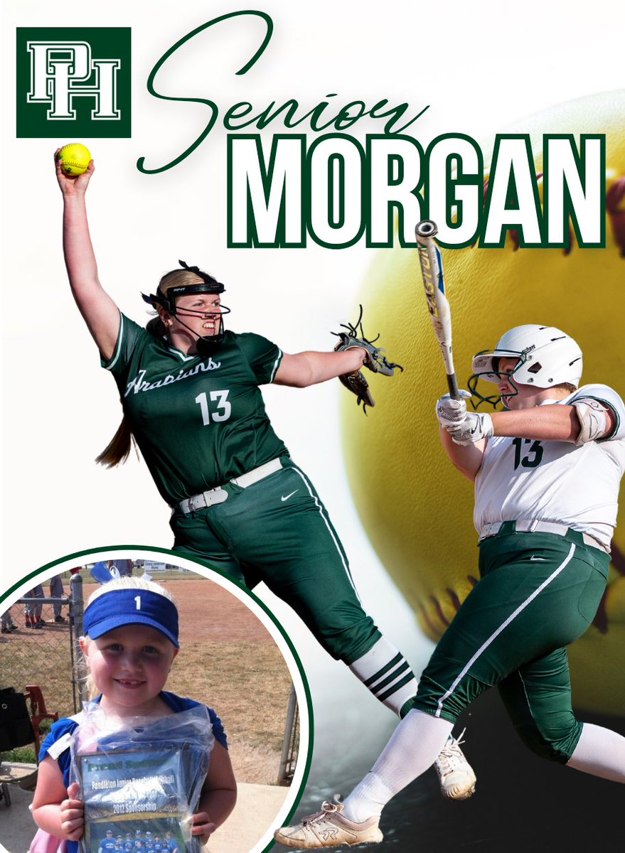 SENIOR SPOTLIGHT: 
Morgan Humble #13
🤩Favorite softball memory:
 Winning regionals last year in a walk-off 🥎

💚Always an Arabian!🤍

Phototherapy credits <a href="/MickeyShuey/">Mickey Shuey</a> @shueycreative