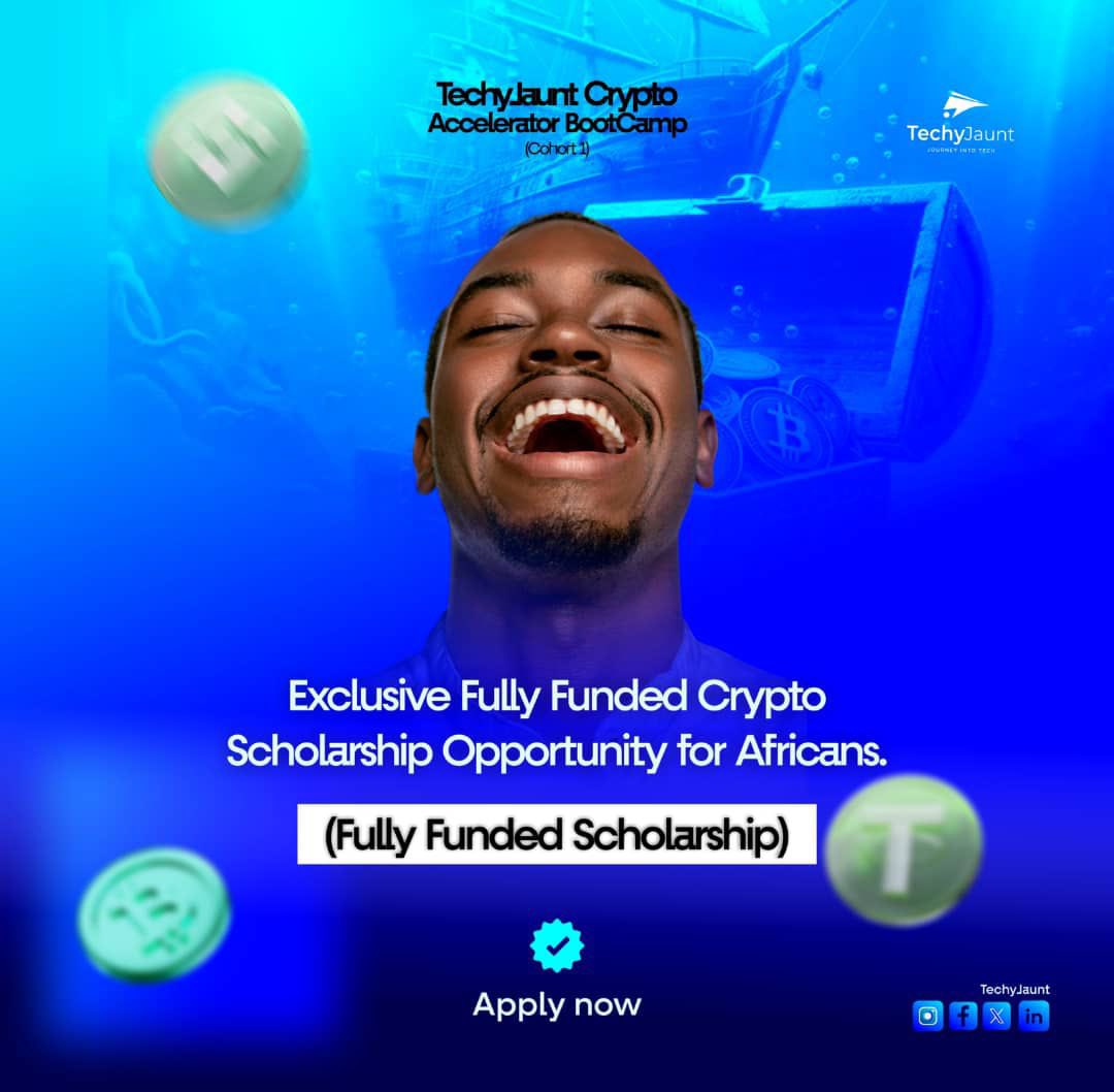 🚨Only for the first 200 applications You all should apply to this crypto scholarship which is fully funded where you will granted access to best of mentors around the world to teach various courses under crypto Link below :techyjaunt.com/crypto-bootcamp