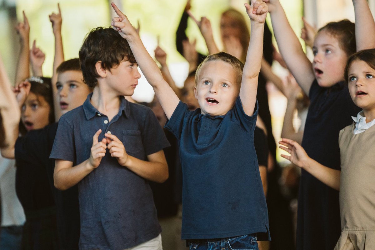 Every week, our elementary students gather for chapel, lifting their voices in songs of praise and worship. It's a sweet time where students also hear and learn from God's Word, growing in faith together! 🟢🔵