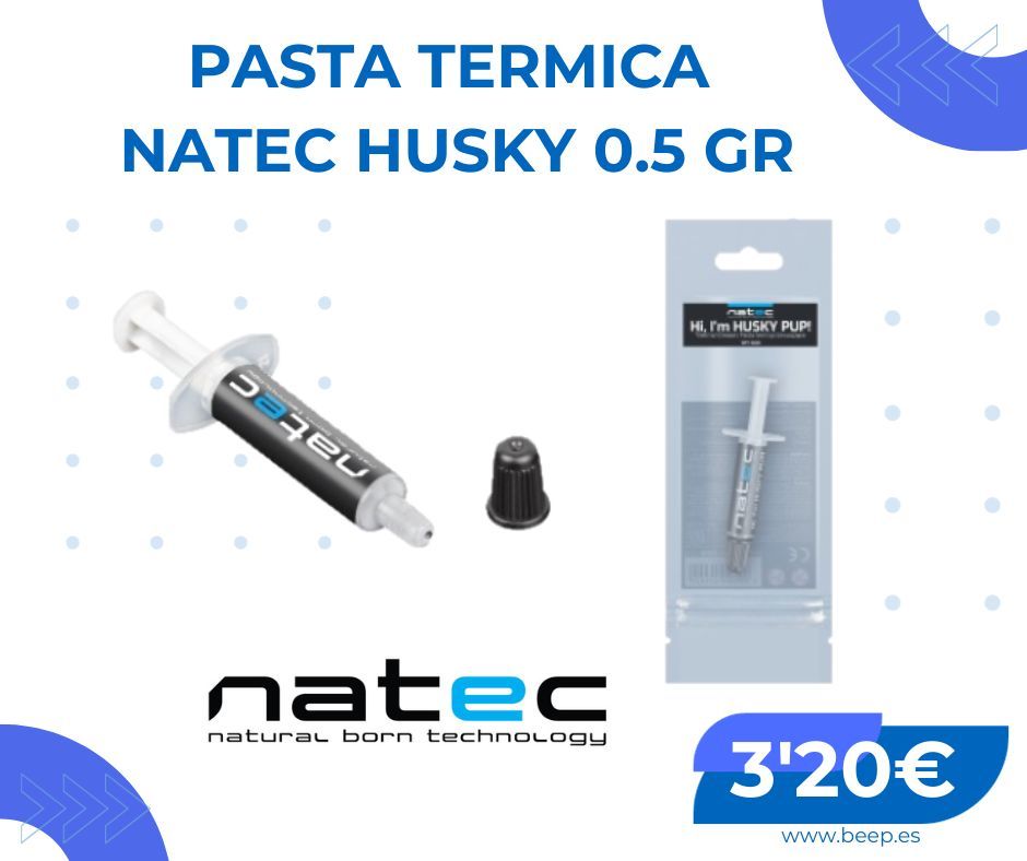 👉💉 Pasta térmica NATEC HUSKY 0,5 gr en jeringa para facilitar su uso, diponible en BEEP Informática Monforte del Cid por sólo 3'20€.

#pasta #termica #husky #5gr #Natec #natruralbortechnology #Iloveblue #Ilovetechnology #IloveBEEP