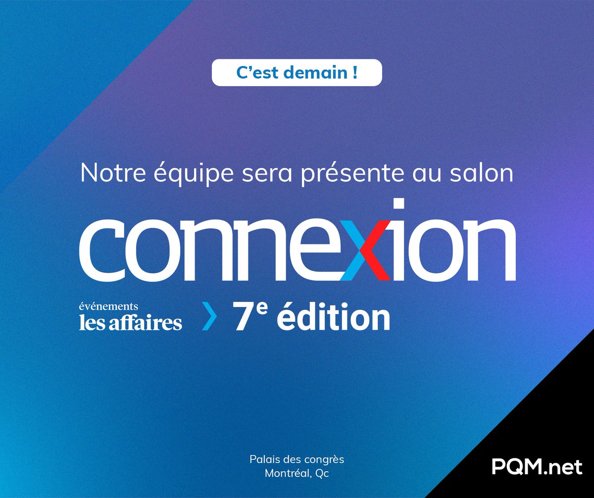 PQMnet's tweet photo. 🥳 Louis-Philippe et Jean-François seront au Salon Connexion @la_lesaffaires, le 9 mai au @Palais_Montreal.

Venez les rencontrer pour discuter de vos projets de #webdiffusion!

Infos et inscriptions 👉 https://t.co/9aFadYIwpD 

#evenementslesaffaires #transformationnumérique https://t.co/V1yP8F9tOp