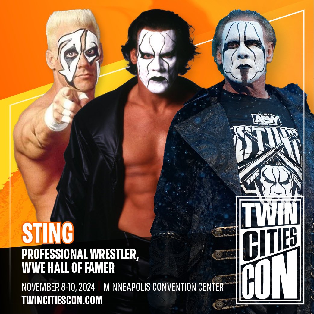 WOOOO! 🐦‍⬛ We cannot wait to welcome The Icon STING to Twin Cities Con, this November! Meet him Saturday, November 9! What is your favorite Sting era? 👀