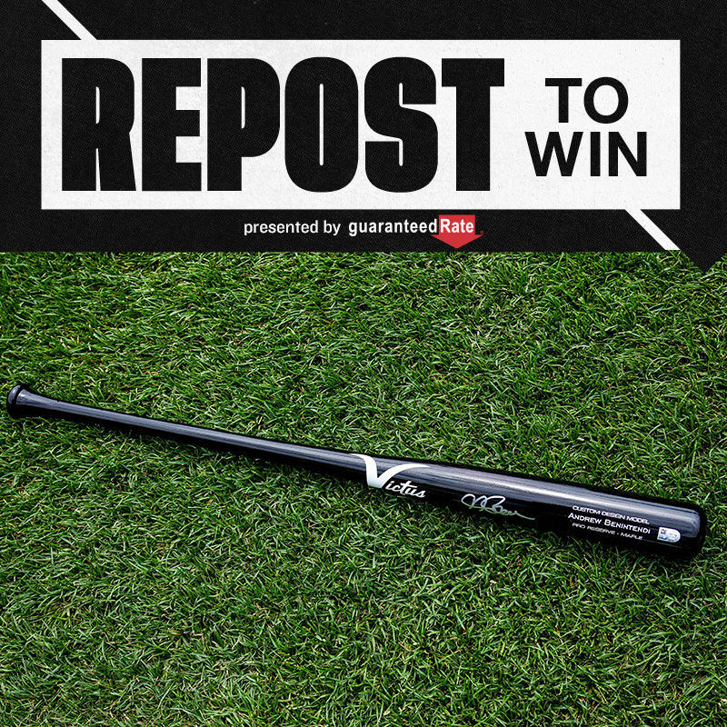 whitesox's tweet photo. REPOST for a chance to win an autographed Andrew Benintendi bat.

#WhiteSox x @GuaranteedRate