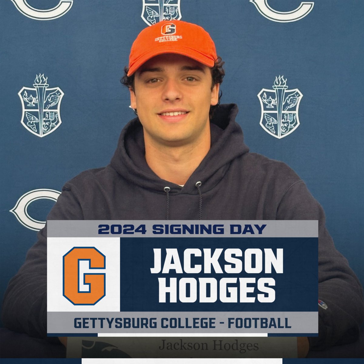 Congratulations to Jackson Hodges who has committed to play football for Gettysburg College next year! Best of Luck as you continue your athletic career! @ChathamCougars @Athletics_CHS @ChathamsTAP @dailyrecordspts @ChathamCourier1 @ChathamHS @gburgbullets