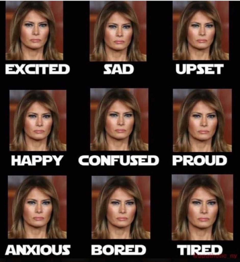 Melania is an open book. You can alway gauge her mood by just looking at her #DemsUnited #USDemocracy #DemVoice1
