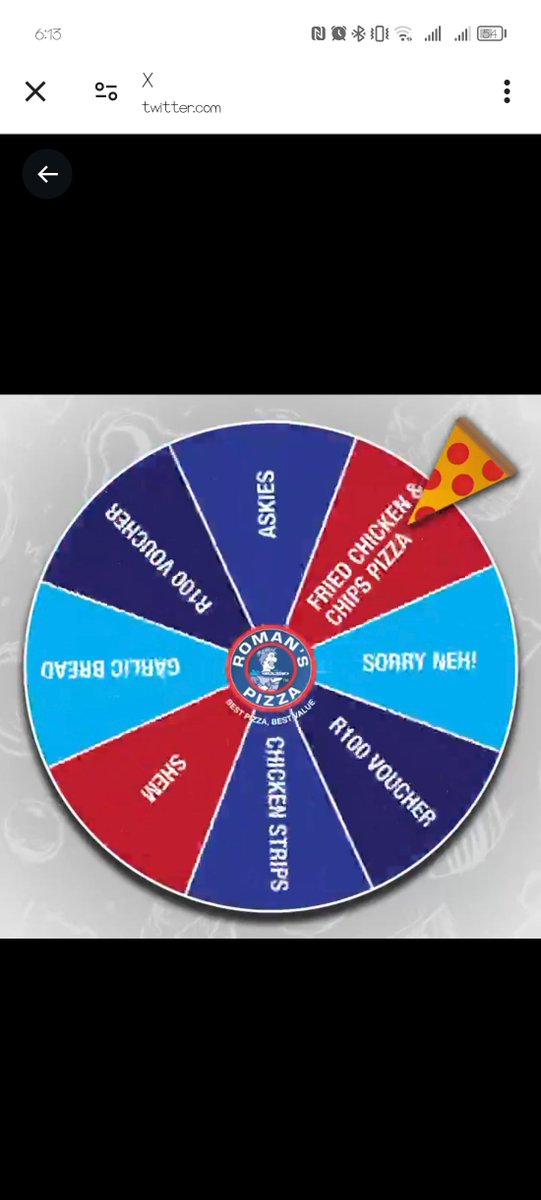 Boity_07's tweet photo. @romans_pizza WinnerWednesday #RomansPizza #SpinTheWheel 🍕 https://t.co/ez7AGeYlE7