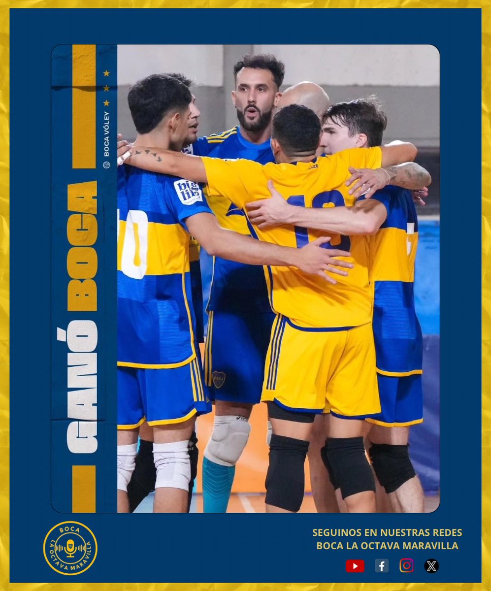 ¡𝗚𝗔𝗡𝗢́  𝗕𝗢𝗢𝗢𝗖𝗔𝗔𝗔! 💪💙💛💙

¡TRIUNFAZO XENEIZE! Los dirigidos por Gonzalo Barreiro lucharon hasta el final y vencieron en el tie-break a UBA por 2-3 con parciales 21-25, 25-22, 25-27, 25-13 y 12-15. 

#DaleBoca 🔵🟡🔵
#BocaVoley 🏐
#BocaLaOctavaMaravilla 🎙️