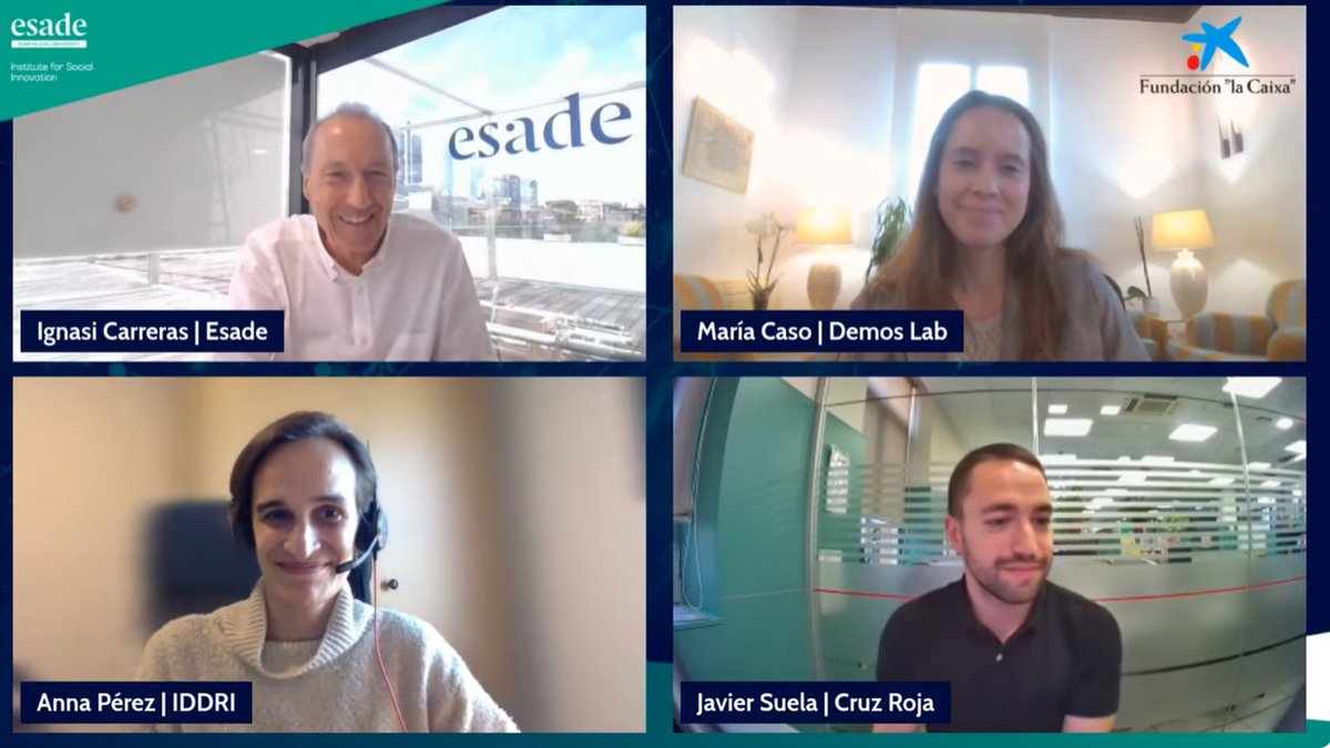 En directo: 'Los desafíos de la colaboración entre la #juventud y las #ONG' con María Caso (@inakuwaorg), Javier Suela (@CruzRojaEsp), Anna Pérez (@IDDRI_ThinkTank) e Ignasi Carreras (@Esade). Únete al debate 👉 esade.me/4bu6dMC