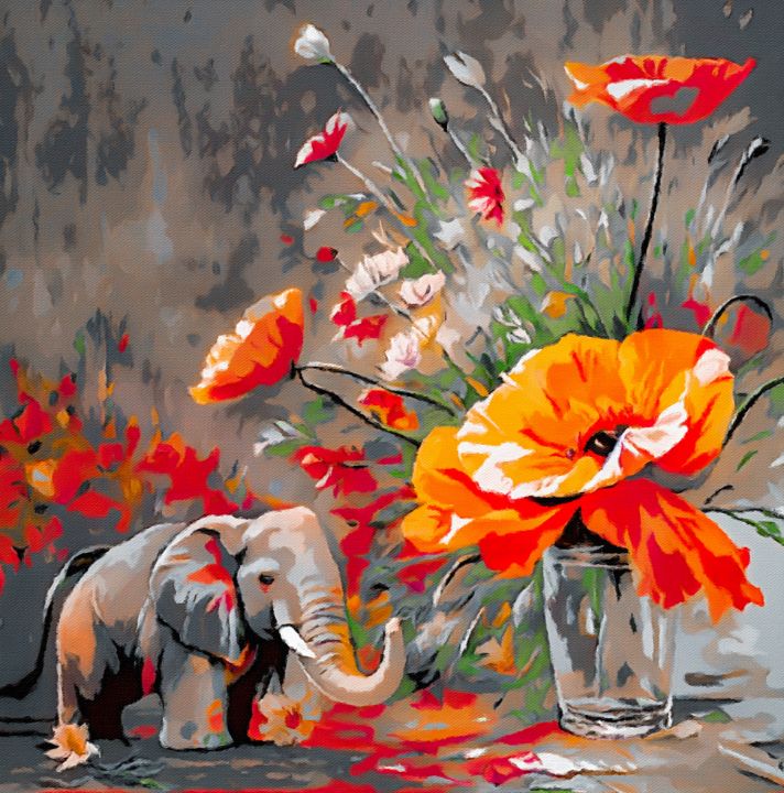 Art of the Day: 'Elephant On The Table'. Buy at: ArtPal.com/LauriesArt111?…