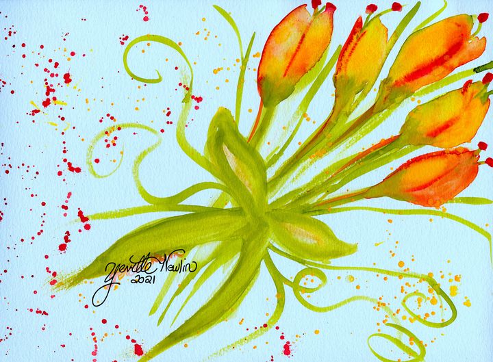 Art of the Day: 'Peach Tulips'. Buy at: ArtPal.com/yevetteyevette…