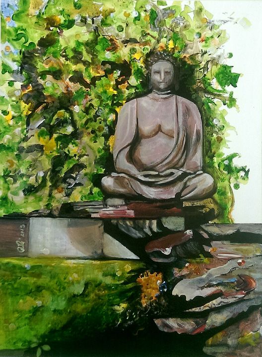 Art of the Day: 'Buddha in garden'. Buy at: ArtPal.com/czibiart?i=735…