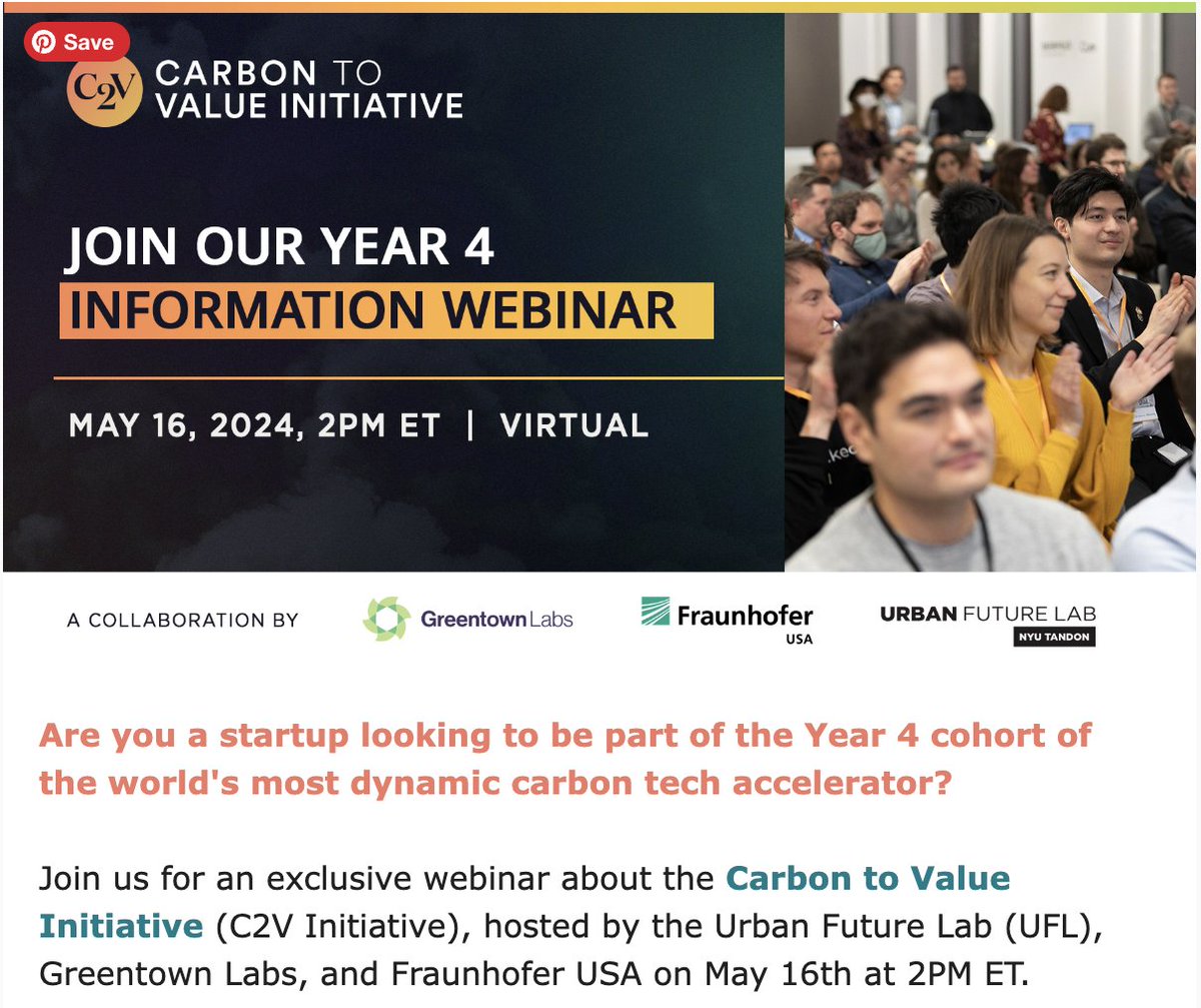 🗓️🚨👇 Informational webinar on the #C2VInitiative 16 May hosted by @UrbanFutureLab @GreentownLabs + Fraunhofer USA -- register via the link below and tune in to learn more about this excellent program mailchi.mp/ufl/c2v-deadli…