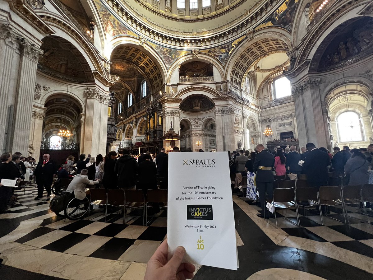 Time for the Service of Thanksgiving to begin to mark 10 years of saving lives and changing lives at the Invictus Games Foundation. #IAM10 #IAMHere