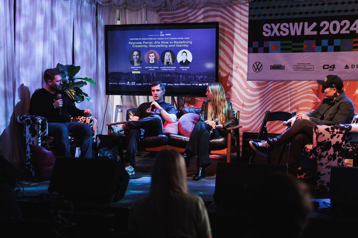 Watch: Industry leaders discuss how AI will impact creativity, identity and storytelling, this panel was held in Austin for SXSW at our Frontiers of Innovation Day in March. @FrontierBC Panelists: Matthieu Lorrain - Google @allisondman - @foresightinst @abundantintel -