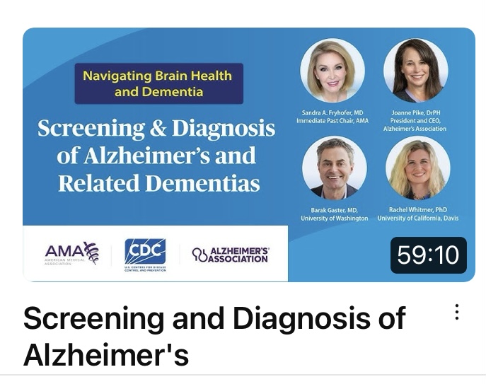 Free CME credit! Please watch the first session of @AmerMedicalAssn Navigating Brain Health and Dementia series. moderated by MAA Board Member Sandra Fryhofer, MD: youtube.com/watch?v=RNsjdL…
