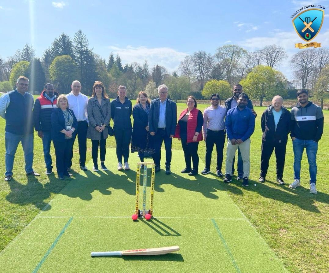 Opening ceremony of the new NGU NottsBase Wicket at Bogbeth Park in Kemnay, Aberdeenshire, a milestone for the local community. The chair of the Garioch Area Committee, Councillor Marion Ewenson, did the honours. The event was also attended by Aberdeenshire Council, NESC & SPCU.