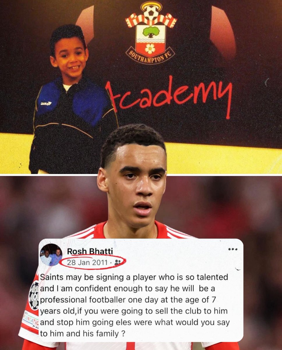Throwback to when Rosh Bhatti warned us about Jamal Musiala back when he was 7-years-old playing for City Central in Southampton 🤯 

13 years later he’s playing in the UCL semi-final against Real Madrid… 📈

#SaintsFC