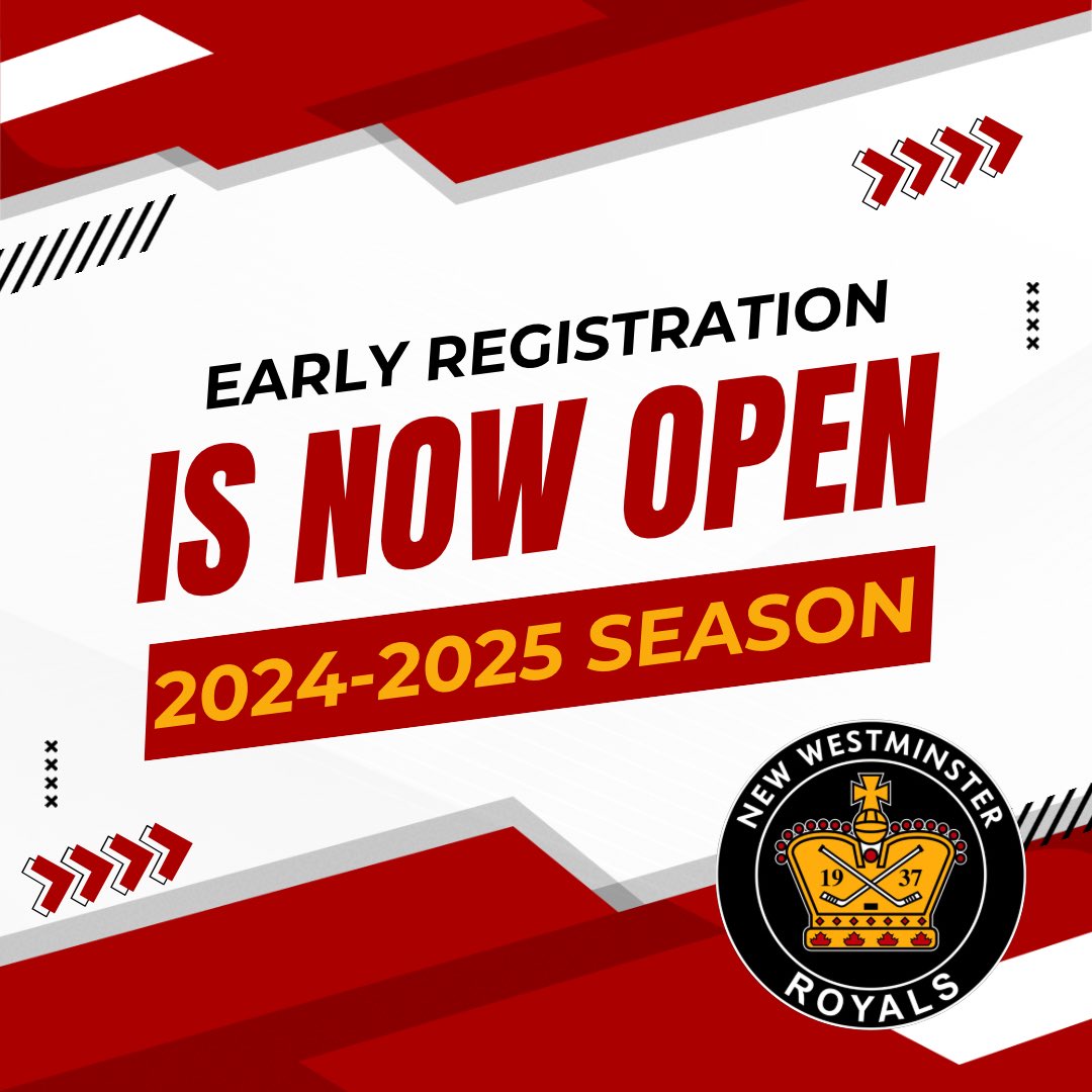 Early Registration for the 2024-2025 season is NOW OPEN! Secure your spot today by visiting nwmha.ca. Should you need any assistance, please reach out to: registrar@nwmha.ca. #newwestroyalsmha #newwestminster #minorhockey #bchockey