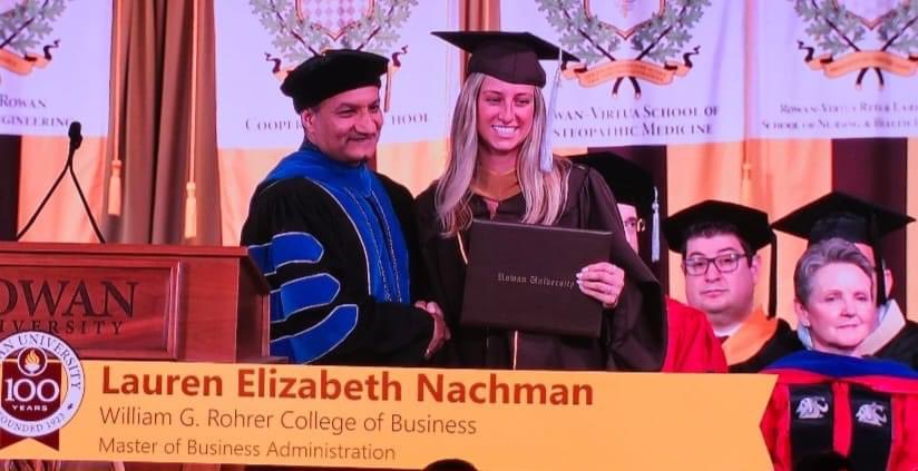 Success! Lauren Nachman has graduated with her Masters! Congrats Coach Alan & family, well done!
