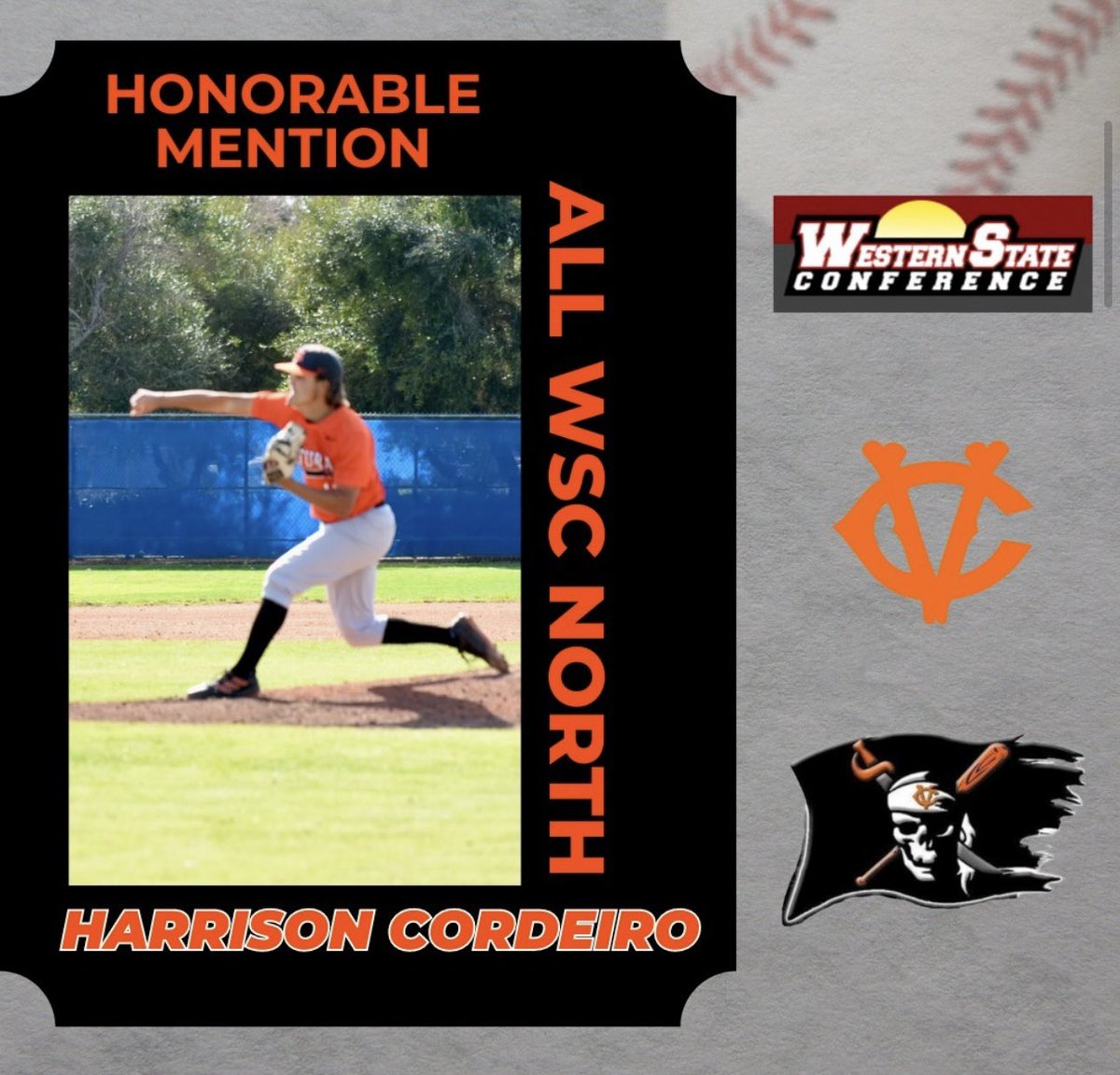 Congratulations to Harrison Cordeiro on earning  Honorable Mention All-Western State Conference this season.