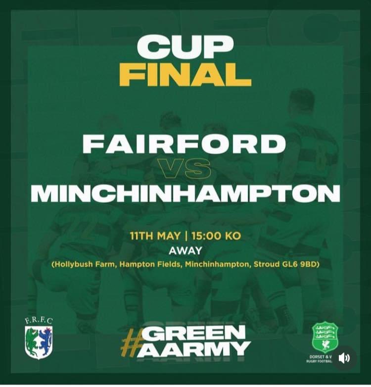This Saturday! 

Junior Cup Final 
FRFC Vs Minchinhampton 
Venue - Minchinhampton
KO - 3pm