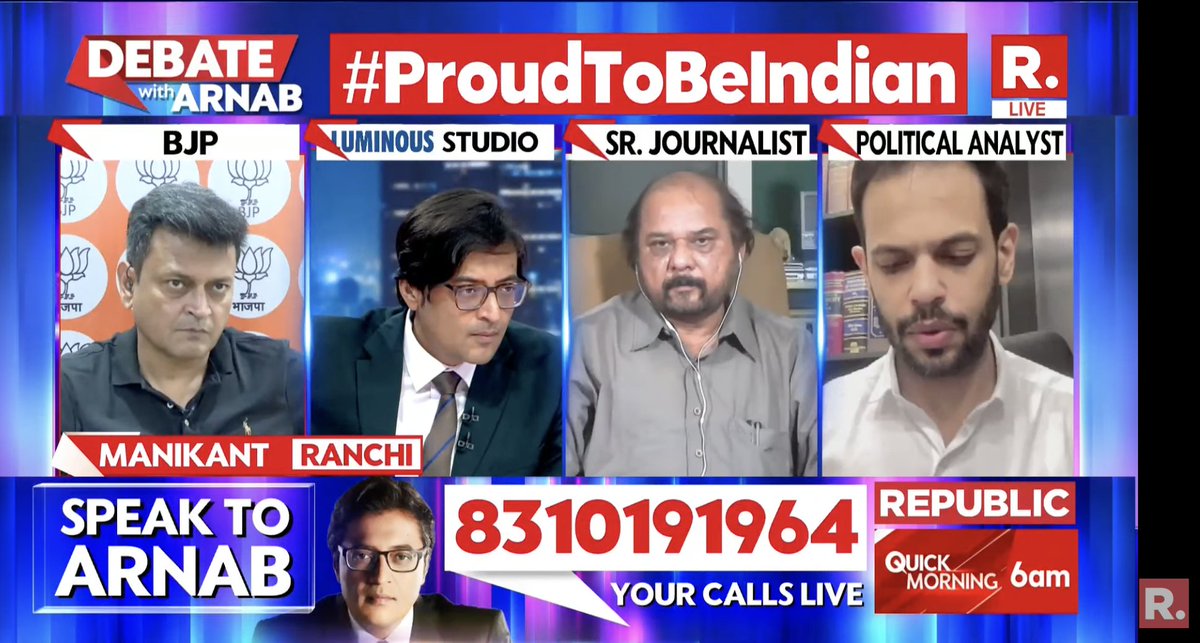 #ProudToBeIndian | 'I don't understand why is Congress failing to understand the nerve of the country': Manikant, a viewer from Ranchi now #LIVE #RepublicRising. The Debate on #SuperprimetimeMax with Arnab is now #LIVE, on-air, and online. Tune in and fire in your views using…