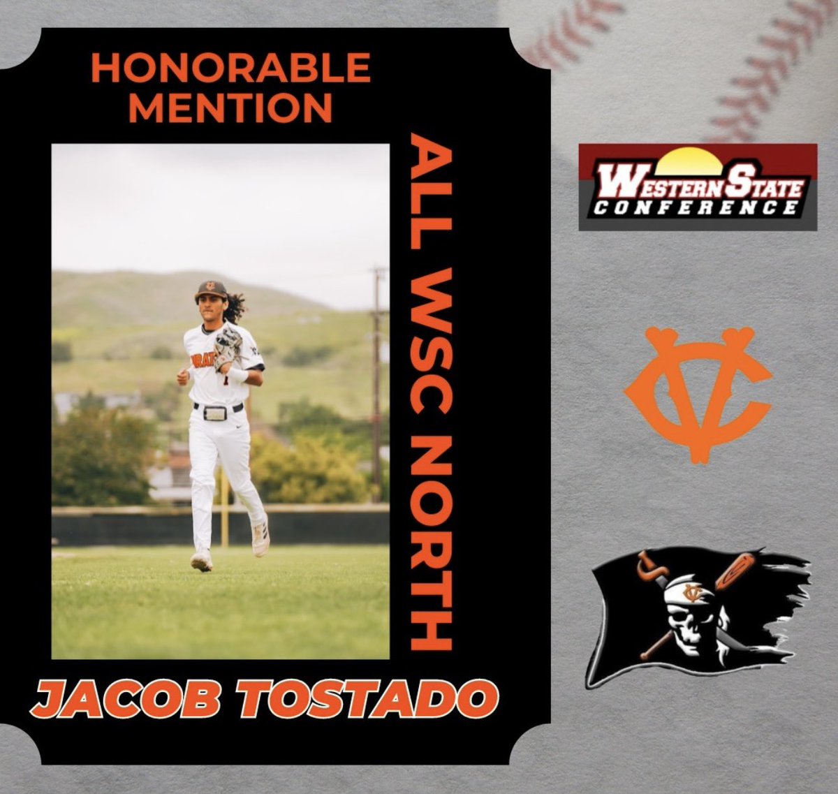 Congratulations to Jacob Tostado on earning  Honorable Mention All-Western State Conference this season.