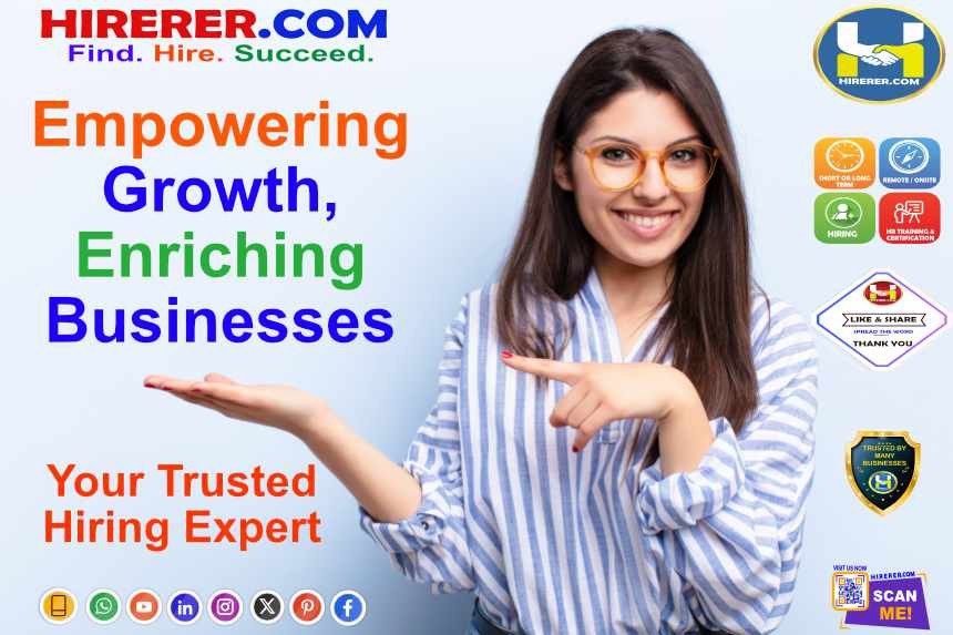 HIRERER.COM, Efficient HR, Thriving Business

visit services.hirerer.com to know more

#StartupHR #HiringForStartups #StartupGrowth #StartupSuccess #HRforStartups #outofjob #rentahr #Hirerer #SmartlyHiring #iHRAssist #SmartlyHR