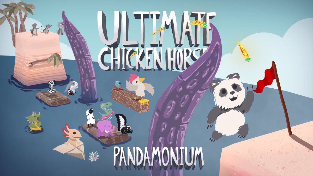 ClevEndeavGames's tweet photo. Announcing the FREE Pandamonium Update! 🐼 Panda joins Ultimate Chicken Horse on May 13, 2024!

Full announcement: https://t.co/6TJE6WvM51

🎍 New Panda character
🐻 New Bear skins
🏝️ New levels
💎 New outfits

#ultimatechickenhorse https://t.co/ma6D30d7Xq