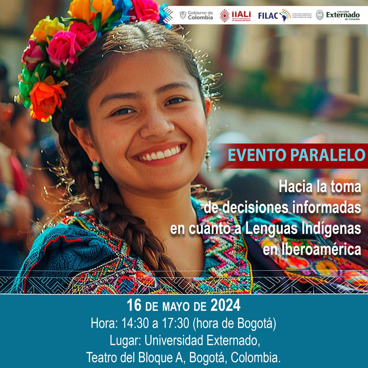 filac_'s tweet photo. Con motivo de celebrarse los primeros dos años de la fundación del Instituto Iberoamericano de Lenguas Indígenas (IIALI) y su Consejo Intergubernamental, así como la transferencia de la Presidencia del IIALI del Estado Plurinacional de Bolivia a la República de Colombia, el Fondo para el Desarrollo de los Pueblos Indígenas de América Latina y el Caribe (FILAC), en calidad de Unidad Técnica del IIALI, y en colaboración con las Cancillerías de ambos países, convoca a un evento híbrido de gran relevancia.

En este evento, se presentarán y analizarán los planes para el lanzamiento del Atlas Latinoamericano de las Lenguas Indígenas en Peligro y del Laboratorio sobre la Vitalidad y Uso de las Lenguas Indígenas en Latinoamérica y el Caribe.
 
Fecha: jueves 16 de mayo de 2024.

Hora: de 14:30 a 17:30 en horario de Bogotá.

Lugar: Teatro del bloque A, Universidad Externado, ciudad de Bogotá, Colombia.

Registro: https://t.co/tlOh8DfJsA.

Se ruega cumplir con el registro previo para garantizar la correcta organización del evento.