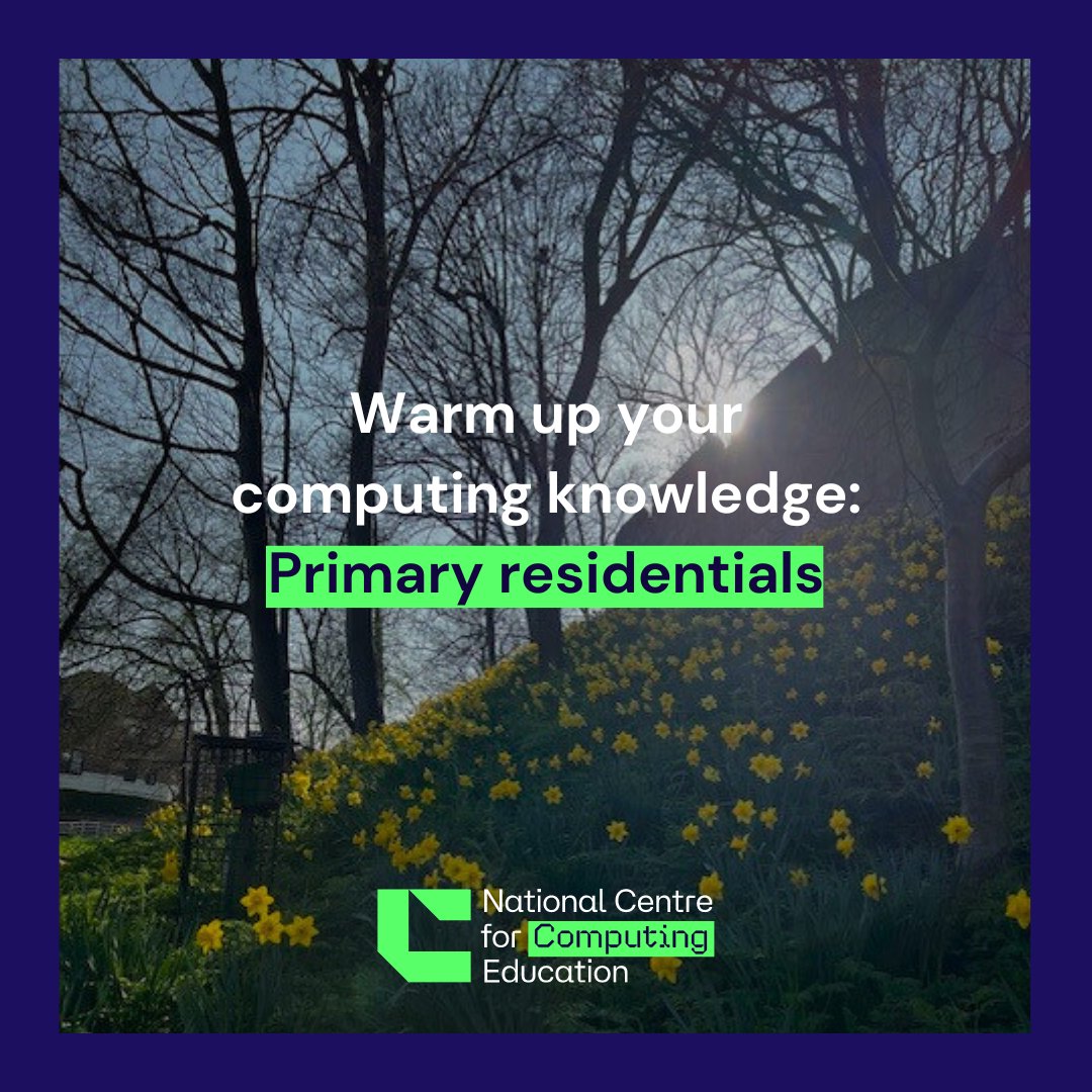 WeAreComputing's tweet image. Warm up your computing knowledge before the #summerofcomputing begins by trying one of our primary residentials ๐
๐ค meet likeminded teachers
๐ learn in a classroom environment
๐ซ delivered by subject experts
Find out more with our latest blog!
๐ ncce.io/ivzh4h