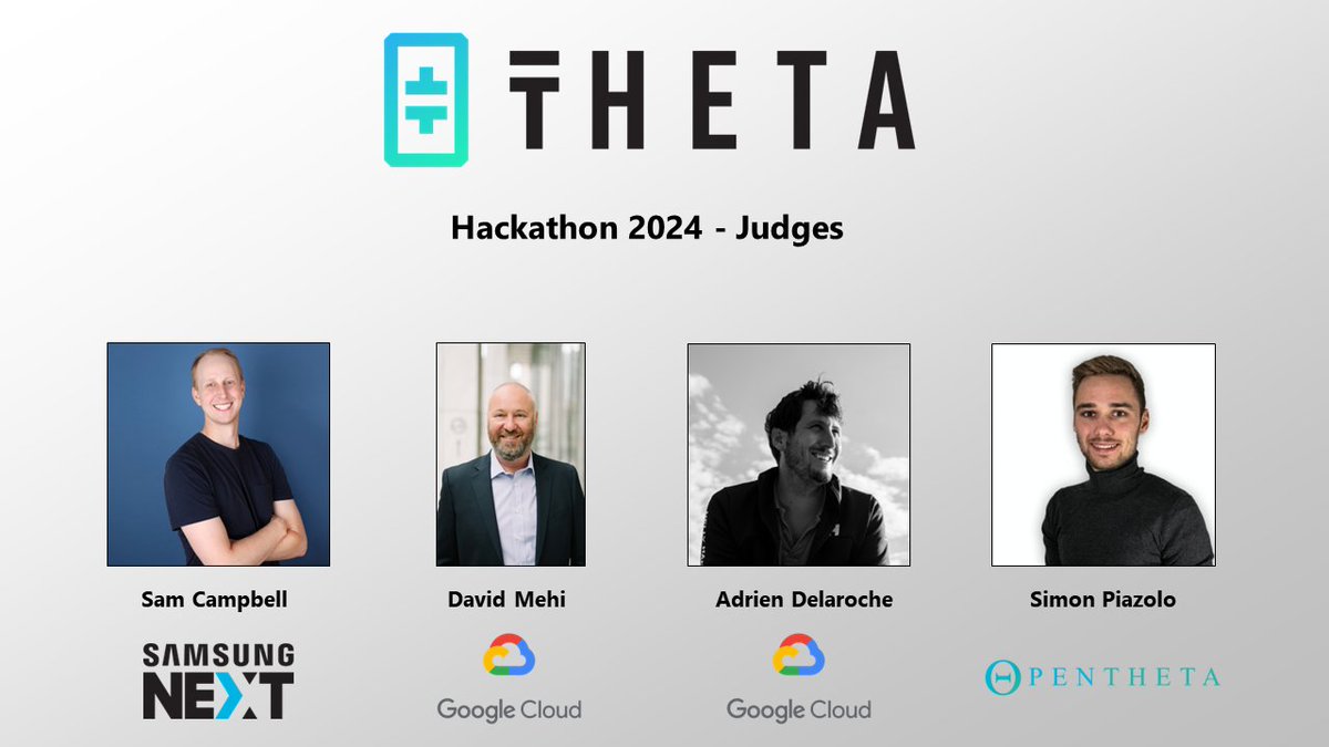 Submissions are now open for Theta Hackathon 2024, sponsored by Samsung Next! Projects focused on GenAI, EdgeCloud and more will be graded by a panel of Web3 leaders from @SamsungNext, @googlecloud, @OpenTheta and Theta Labs. Join today at theta2024.devpost.com!