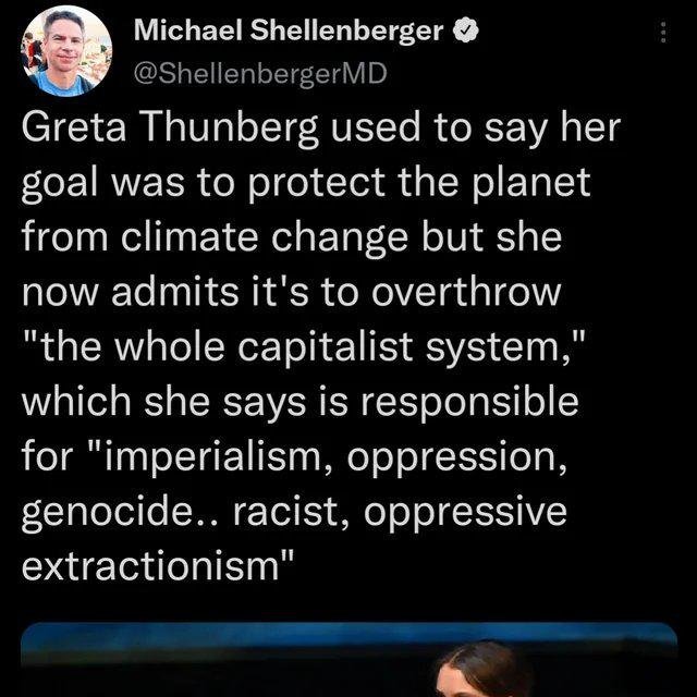 Greta Thunberg is right, only an idiot could come to any other conclusion.

The planet will be destroyed by the 1% who create 82% of CO2 emissions, and who refuse to stop Fossil Fuel which makes them $4tn a year profit.

Not because of the 99%, who don't get any benefit from it.