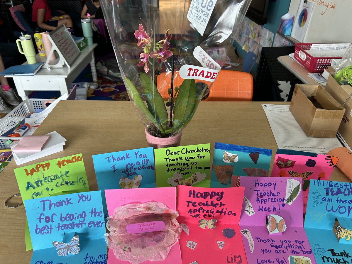 Teacher Appreciation Week! Beautiful cards and kind words- so joyful! I am grateful to do what I do and connect with sweet kiddos. 💜🎶💃🏻☺️