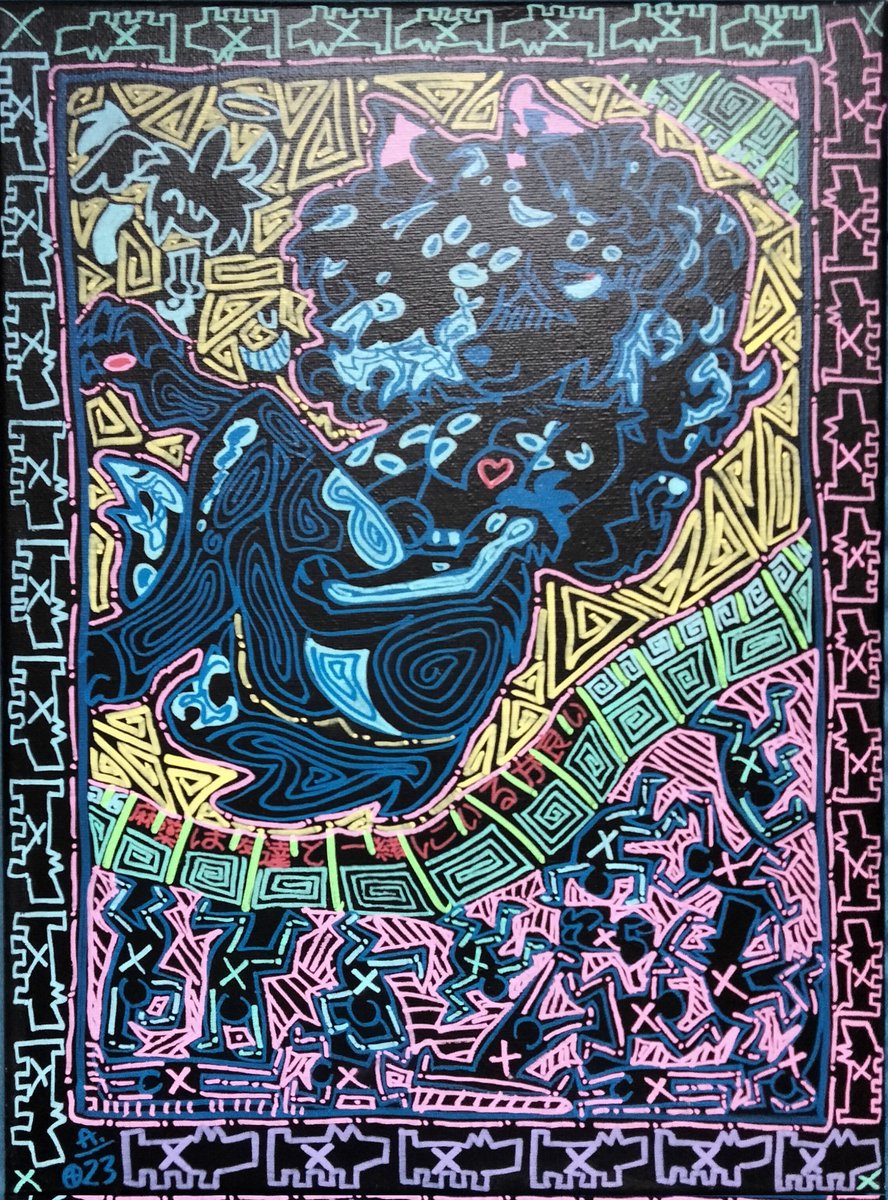 Drugs are better with Friends, paint markers on canvas original art by <a href="/Deceased_Bunny/">𝓓𝓮𝓪𝓭𝓑𝓾𝓷𝓷𝔂~</a>