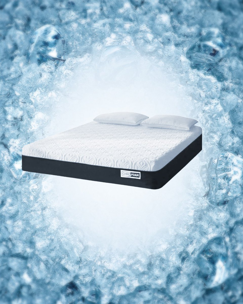 Chirofoam's tweet photo. Sleep cool, sleep firm! Experience the cool gel-infused memory foam of our Chirofoam™ XF that keeps your sleep temperature balanced all night long. #Chirofoam #CoolComfort #Sleep https://t.co/ki8AMKbsjd