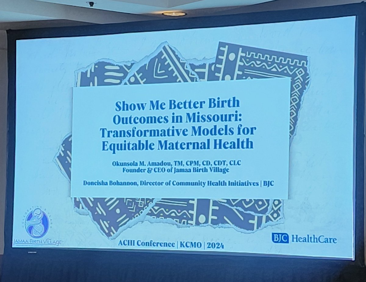 Happening now! Show Me Better Health Outcomes in Missouri: panelists from <a href="/BJC_HealthCare/">BJC HealthCare</a>, <a href="/jamaabirth/">@jamaabirthvillage</a> &amp; Uzazi Village share transformative models for equitable maternal health outcomes and transformative solutions that center community perspectives. #healthequityconf