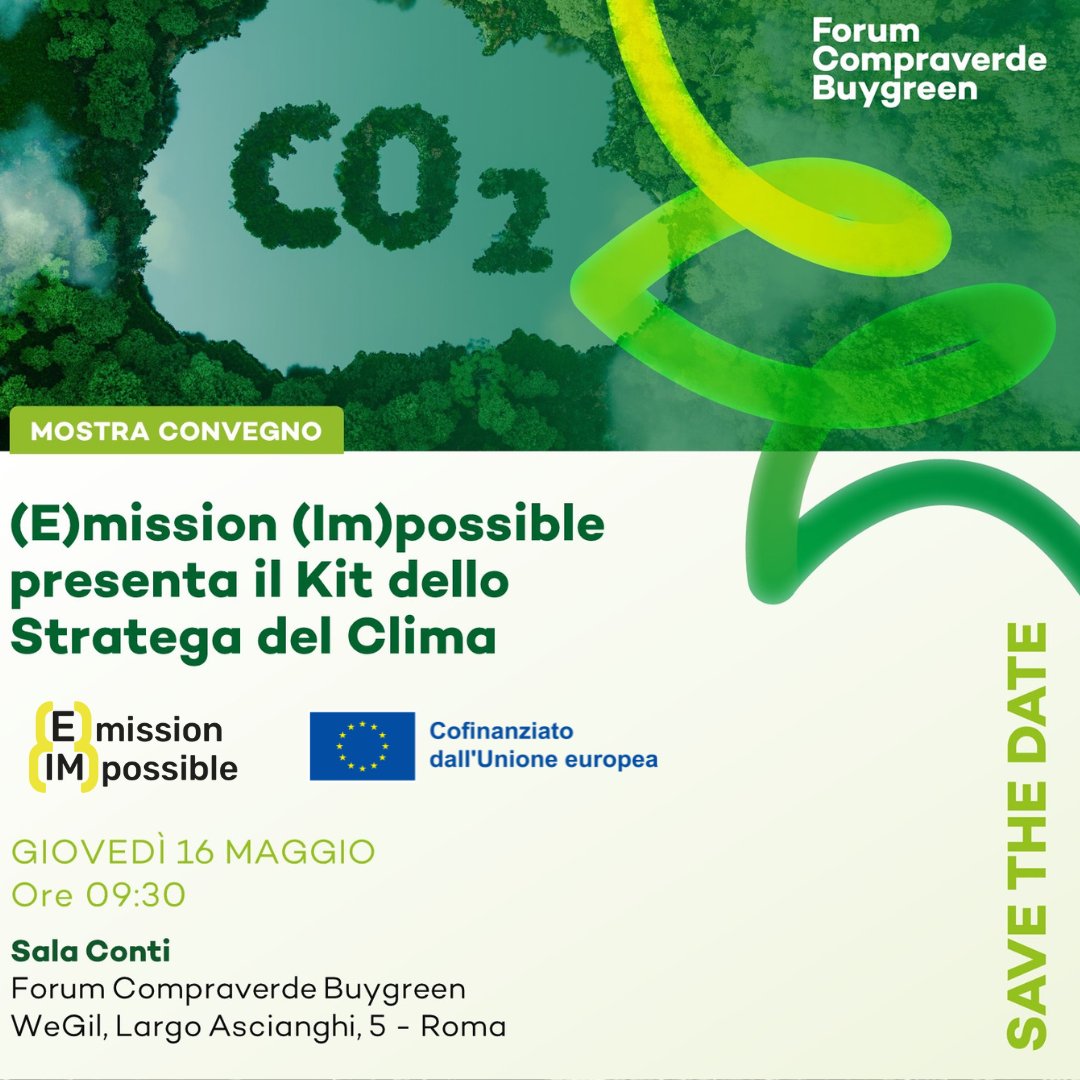 🔎 Lavori, studi o fai volontariato nel campo della cooperazione allo sviluppo? È in arrivo un evento a cui non puoi mancare! ⚙️ Mostra convegno dedicata al 𝗞𝗶𝘁 𝗱𝗲𝗹𝗹𝗼 𝗦𝘁𝗿𝗮𝘁𝗲𝗴𝗮 𝗱𝗲𝗹 𝗖𝗹𝗶𝗺𝗮 forumcompraverde.it/visitatori/#vi…