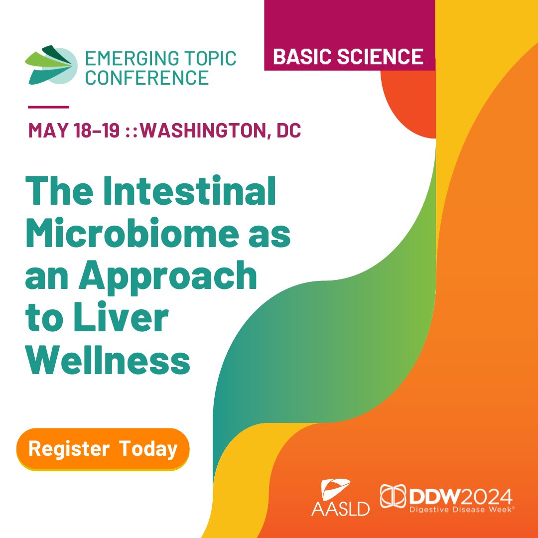 Don't forget! While registering for DDW, be sure to include AASLD's Basic Science ETC on the Intestinal Microbiome. This special day-and-a-half course will arm you with some of the most advanced science you need to succeed. Learn more: aasld.org/basic-science-…