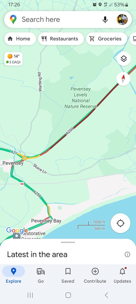 A259 westbound Queuing traffic towards the pevensey services roundabout @SylvMelB @BBCSussex @seahavenfm @hawkinthebury @hailshamfm @StagecoachSE @SussexIncidents