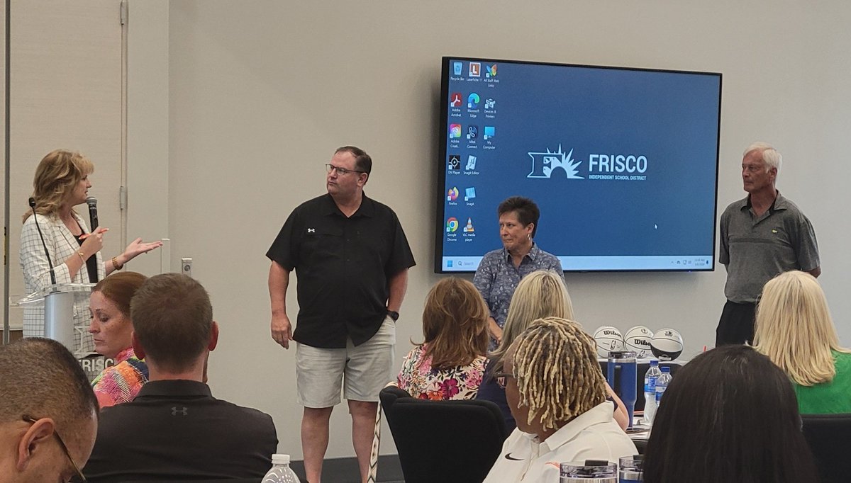 Retiring athletic directors-Steve Koch, Russ Reeves, & Becky Spurlock shared words of wisdom at the @OfficialTHSADA Region III meeting. Listen first. Every coach is equal. Your experience will build your philosophy. Best of luck in your next chapter! @CoachReeves