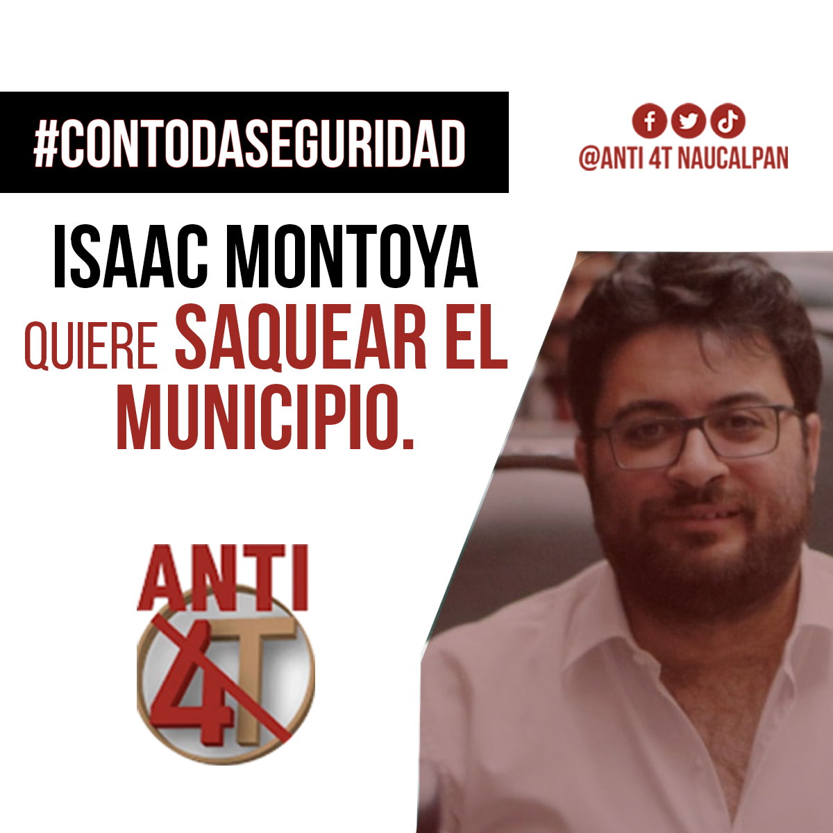 Isaac Montoya es un títere de los que han robado Naucalpan por años.

#ConTodaSeguiridad el mapache va a servir en bandeja de plata el municipio a los Durán y compañía.

#MapacheMontoya #DiputadoDelincuente #DelincuenteElectoral #NarcoPresidenteAMLO #NarcopartidoMorena